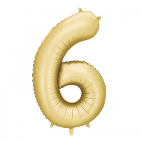 Balão Número 6 Dourado Mate